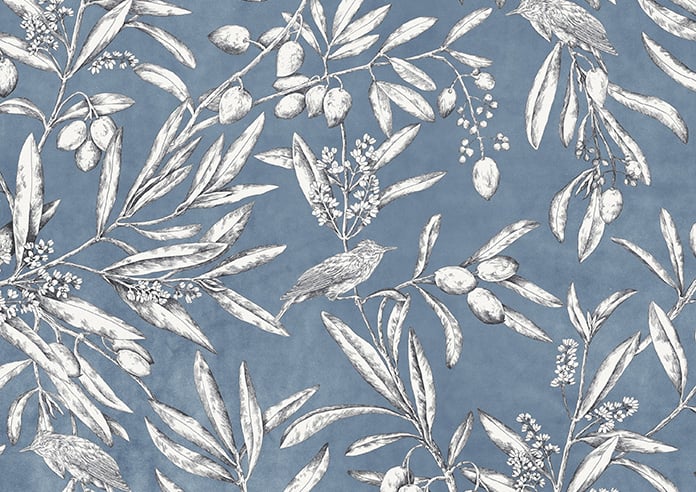 Aviary Velvet, Denim - Motorised Roman Blind - Image 7